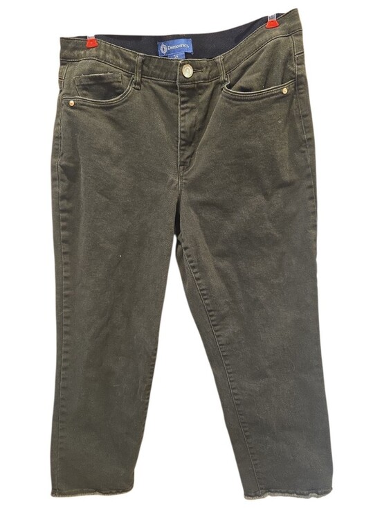 Democracy Denim - Democracy "Ab"solution Cropped Fray Hem Jeans Size 14 Olive
